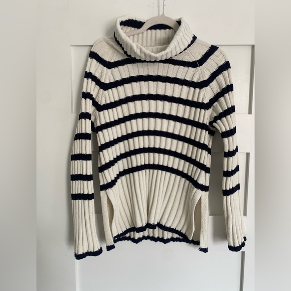Altar’d State oversized relaxed fit turtle neck stripped sweater - Picture 2 of 5